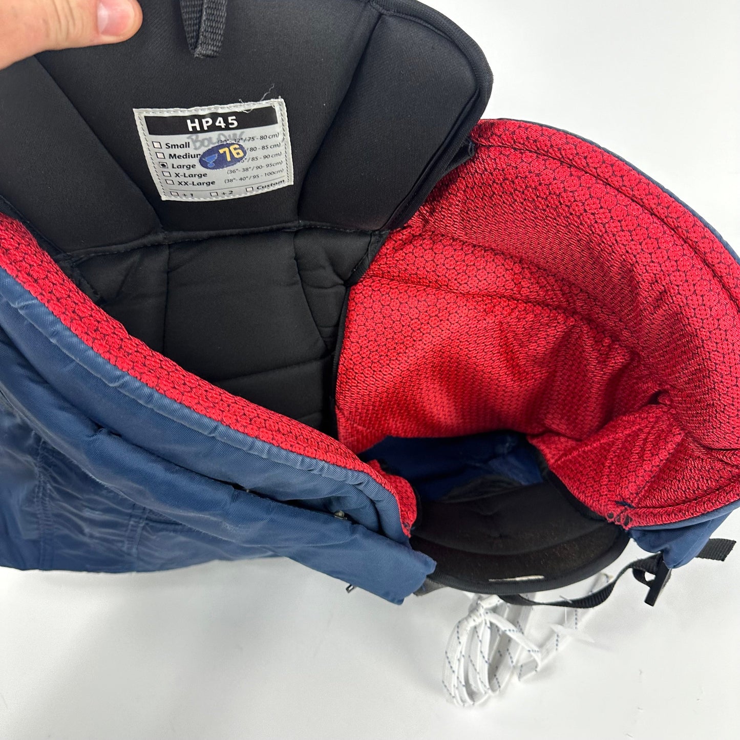 Used Navy CCM HP45 Pants | STL Blues | Senior Large | BOLDUC #76 - L576