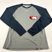 New CCM Mens Basecamp Two Tone Long Sleeve | Grey/Navy | Senior S #191520510916 - Top Flight Hockey