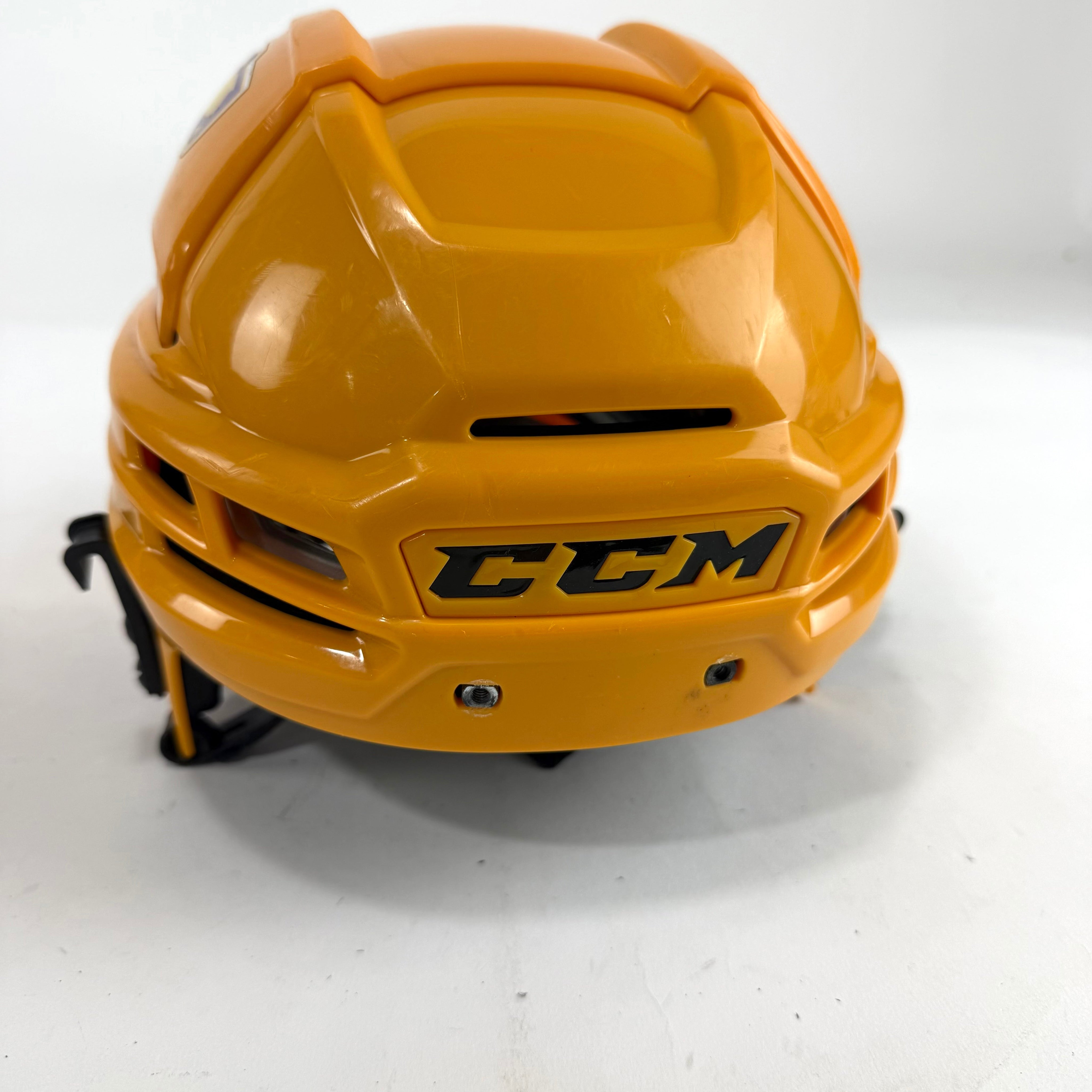 Used Sunflower Yellow CCM Tacks 910 Helmet | Medium | E498