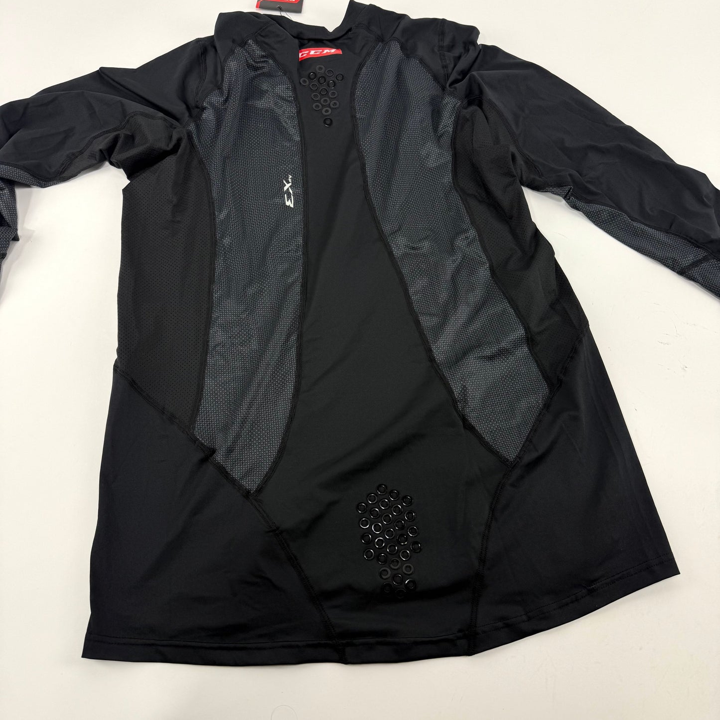 New Black CCM Mens Baselayer Long Sleeve Top with Gel | Senior L | #191520510251