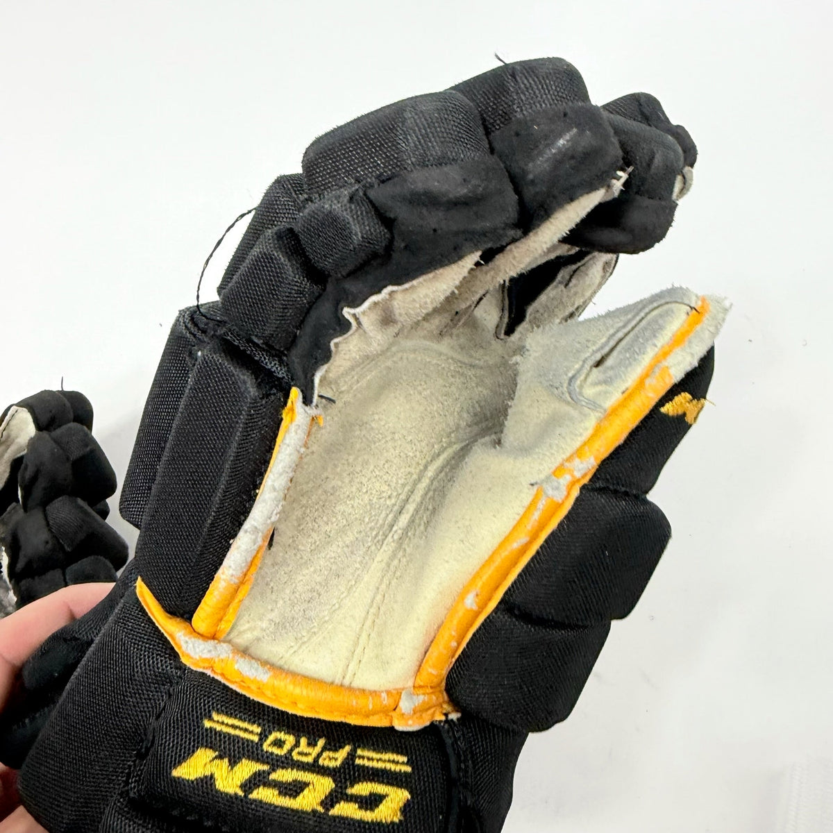 Used Black and Yellow Arizona State Sun Devils CCM Tacks Pro Gloves | 14" | AB386