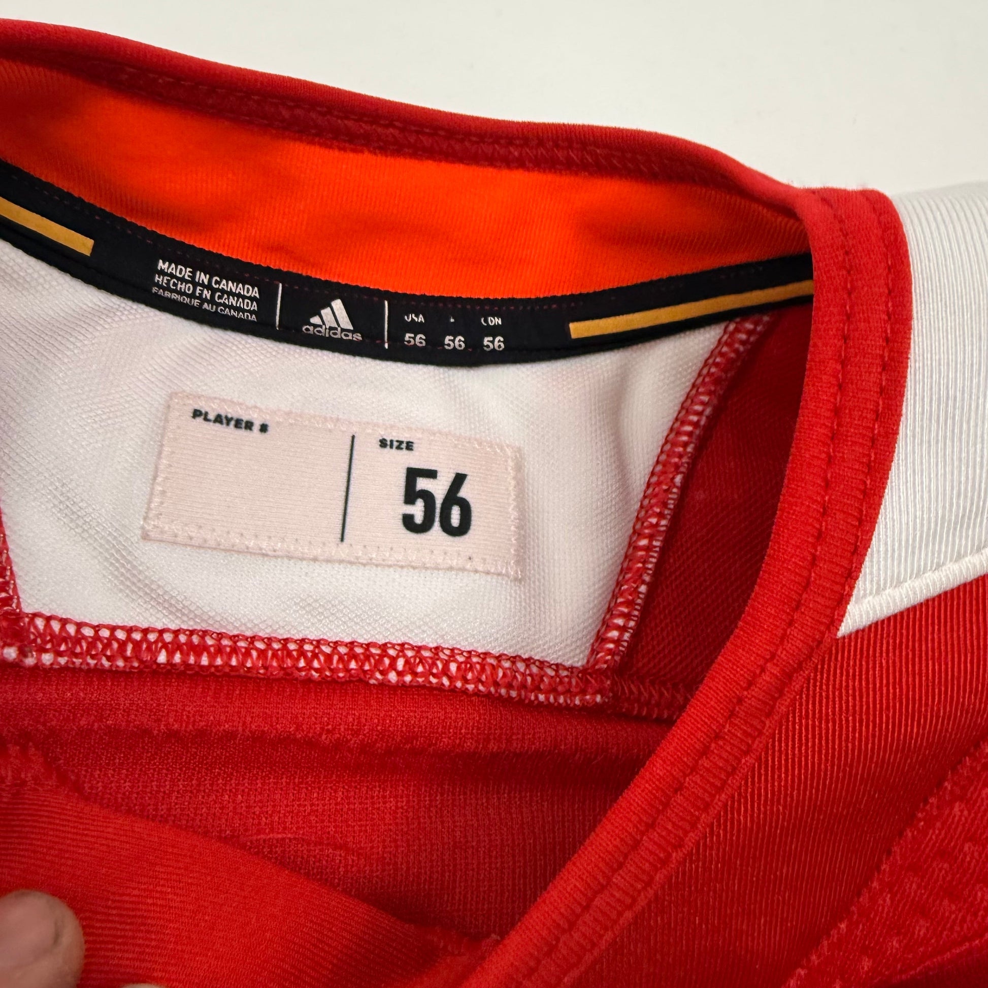 Used Red Chicago Blackhawks Adidas MIC Practice Jersey | Size 56 | Shea #6 - Top Flight Hockey
