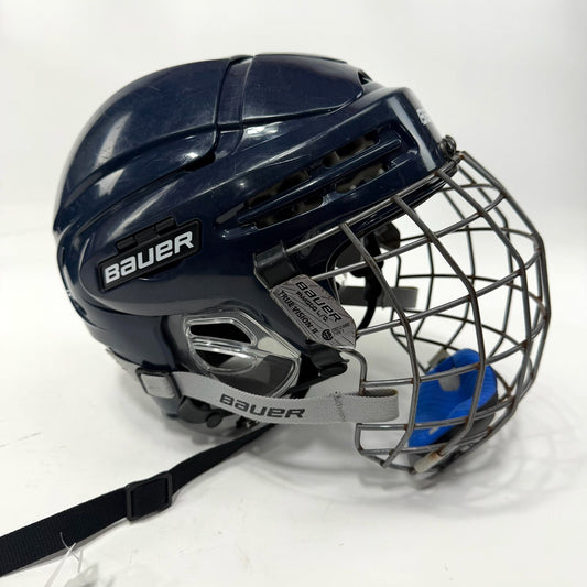 Used Navy Bauer 5100 Helmet With Cage | Senior Large | AB411