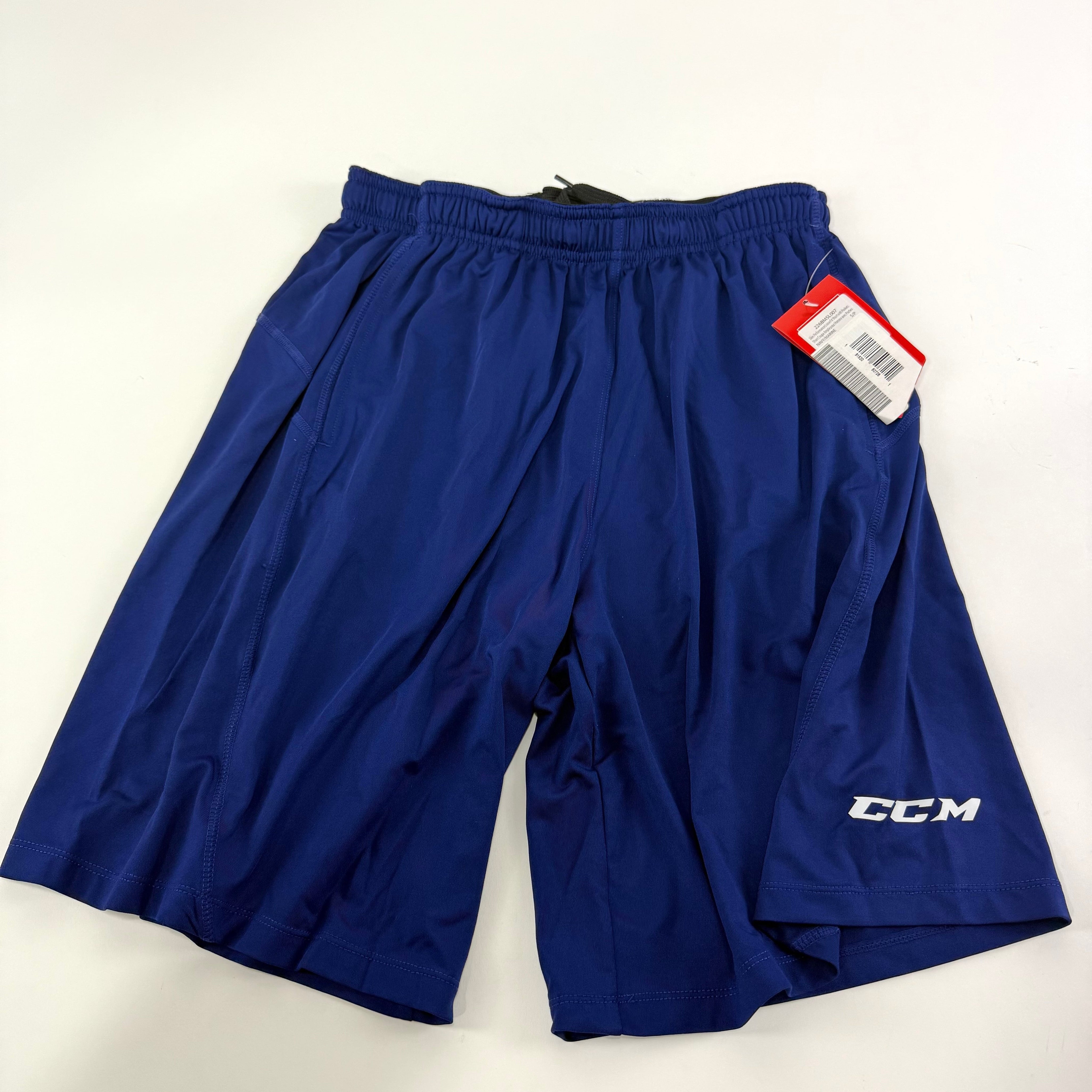 New Navy CCM Mens Loose Fit Short with Pockets | Senior S | #191520507251 - Top Flight Hockey