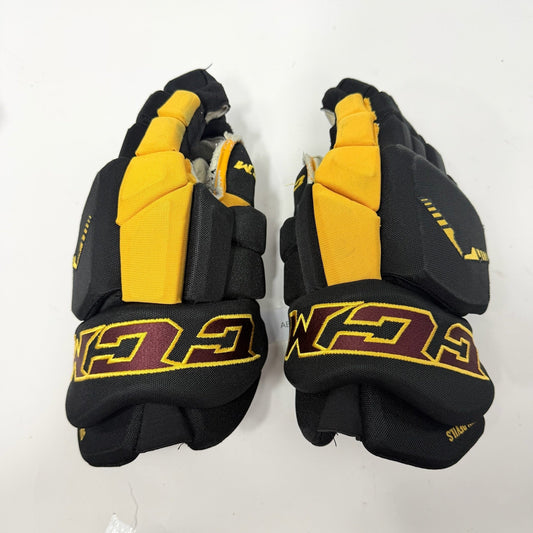 Used Black and Yellow Arizona State Sun Devils CCM Tacks Pro Gloves | 14" | AB386