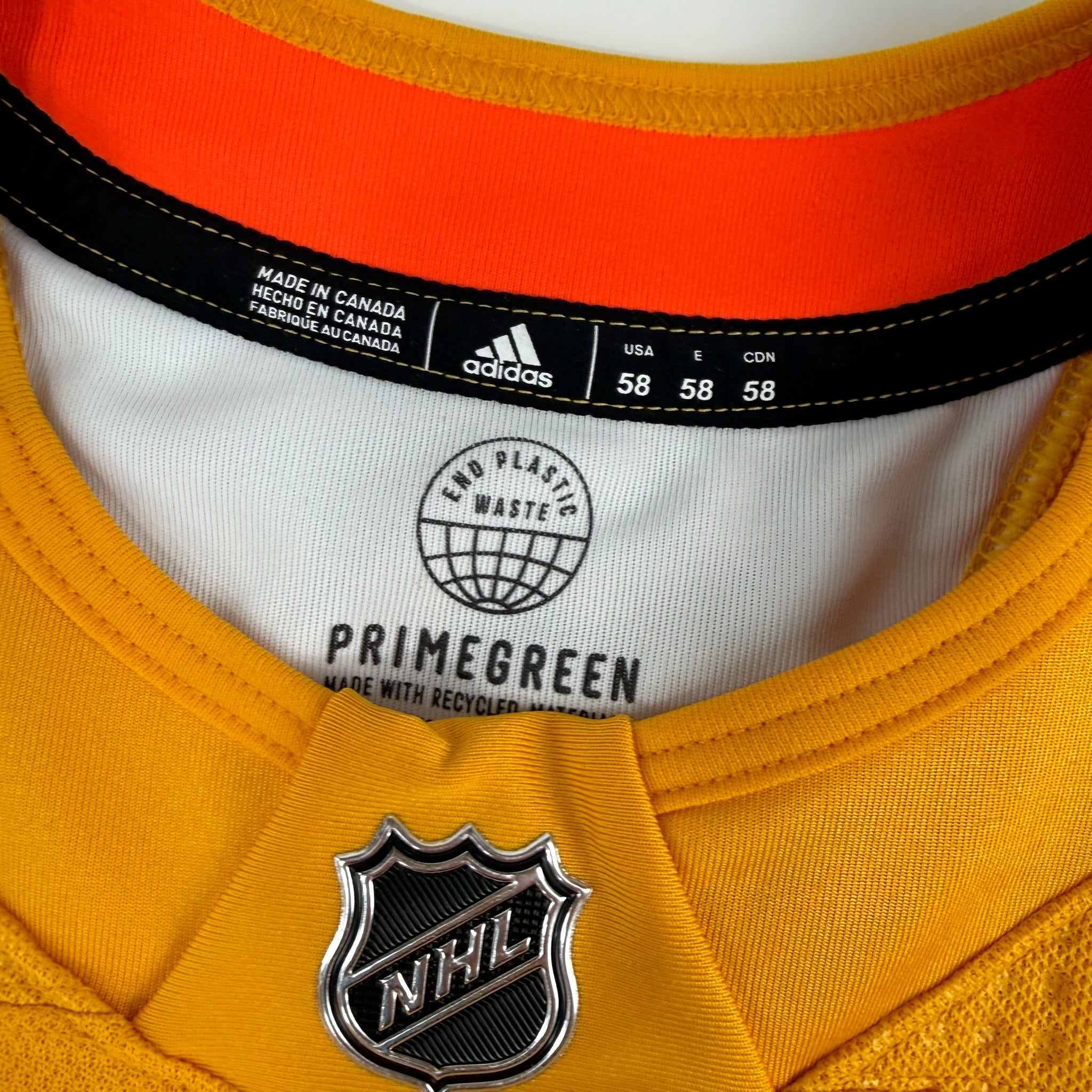 Brand New MIC PrimeGreen Yellow Adidas Practice Jersey - Size 58 - Top Flight Hockey
