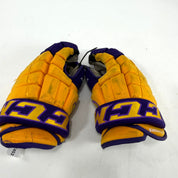 Used Yellow and Purple CCM 4 Roll Pro Gloves | 14" | E453 - Top Flight Hockey