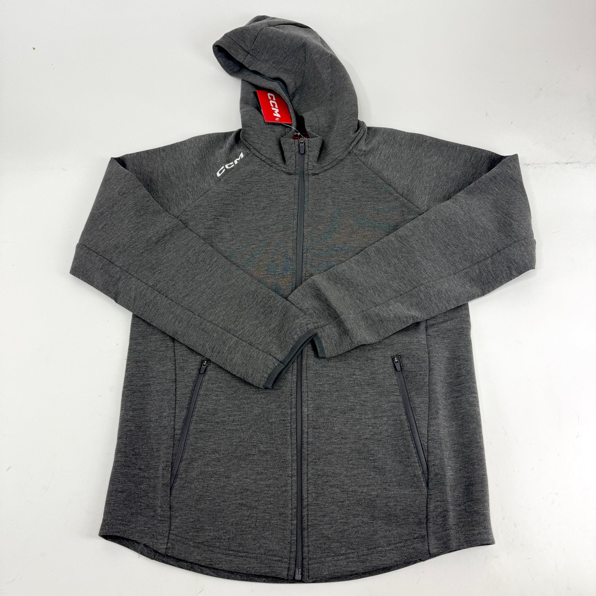 New CCM Dark Grey Locker Full Zip | Senior M | #191520523435 - Top Flight Hockey