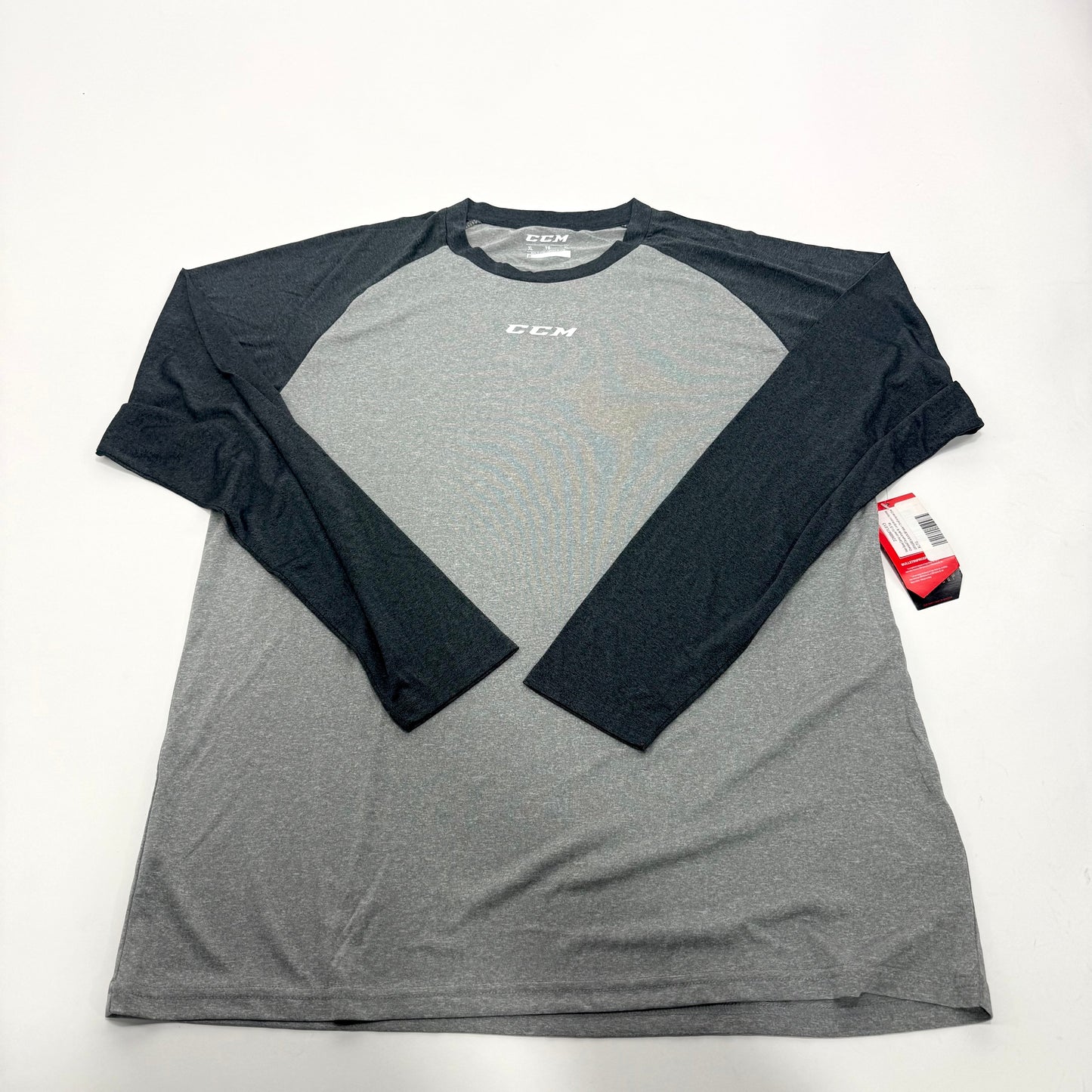New CCM Mens Basecamp Two Tone Long Sleeve | Grey/Black | Senior XL | #191520510985 - Top Flight Hockey