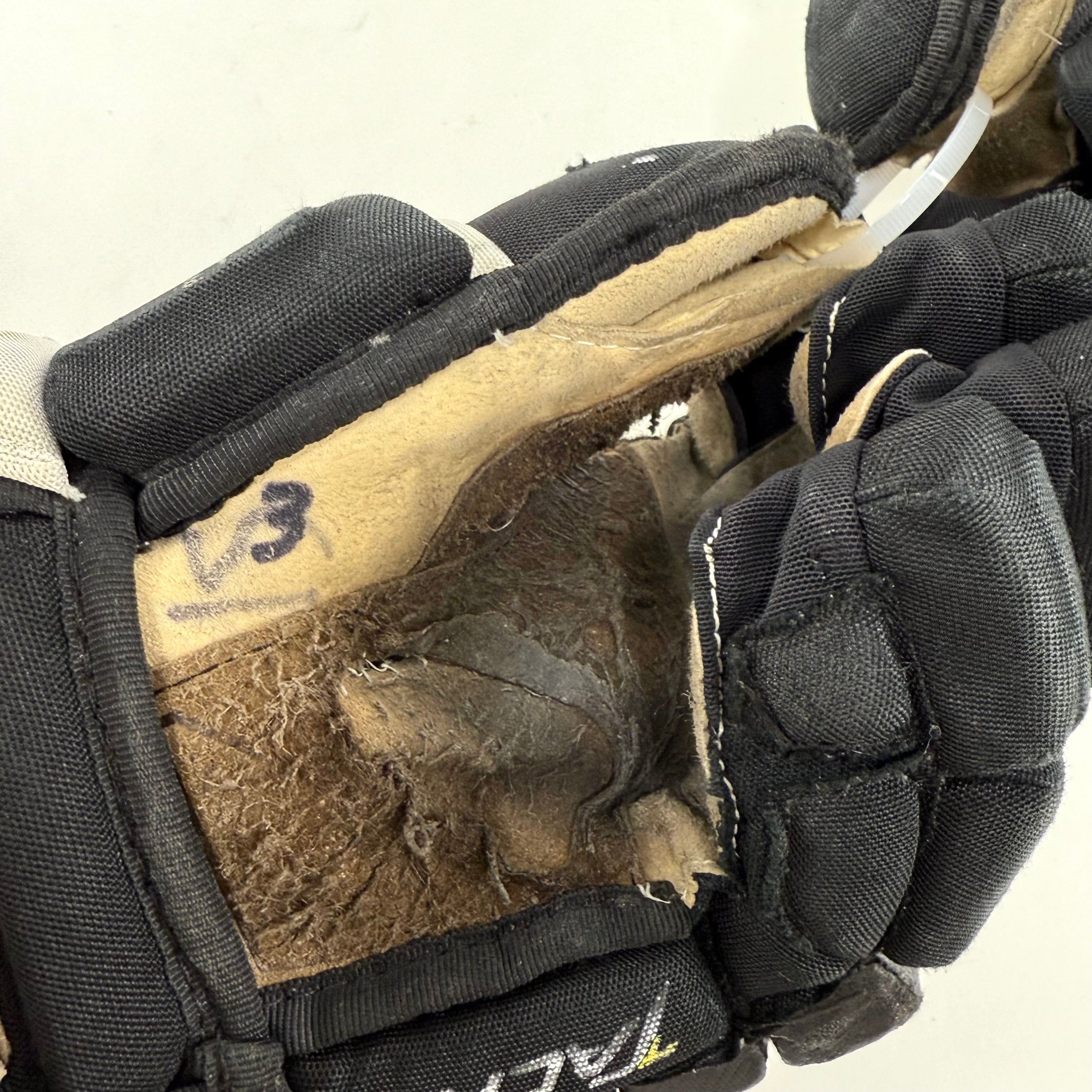 Used Black and White CCM 4 Roll Pro Gloves | 14" | U177 - Top Flight Hockey