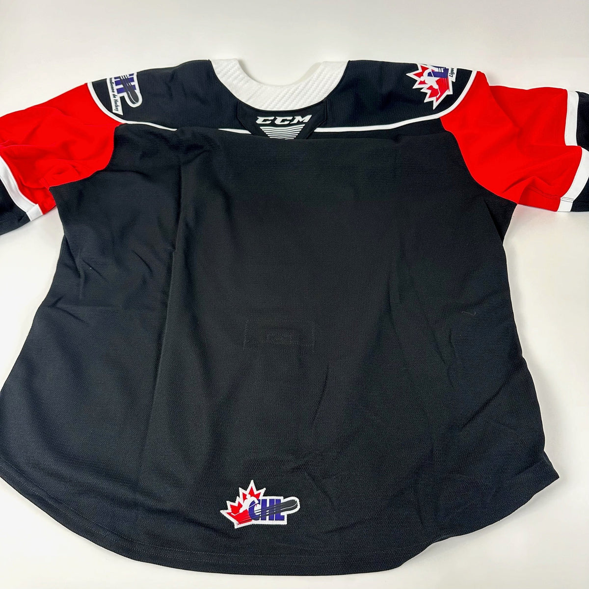 Brand New CCM Black and Red LHJMA Blank Game Jersey LCH - Size 52 - Top Flight Hockey