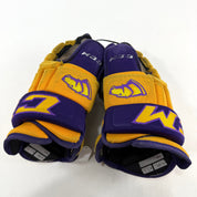 Used Yellow and Purple CCM 4 Roll Pro Gloves | 14" | E543 - Top Flight Hockey