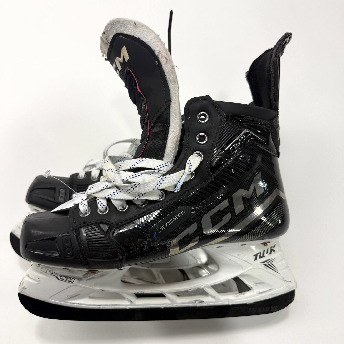 Used Black CCM Jetspeed FT6 Pro Skates | 9 3/4 D | Chicago Blackhawks Jason Dickinson | BH294 - Top Flight Hockey
