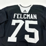 FELCHMAN #75 - Black Chicago Blackhawks Practice Jersey - Adidas MIC Size 58 - Top Flight Hockey