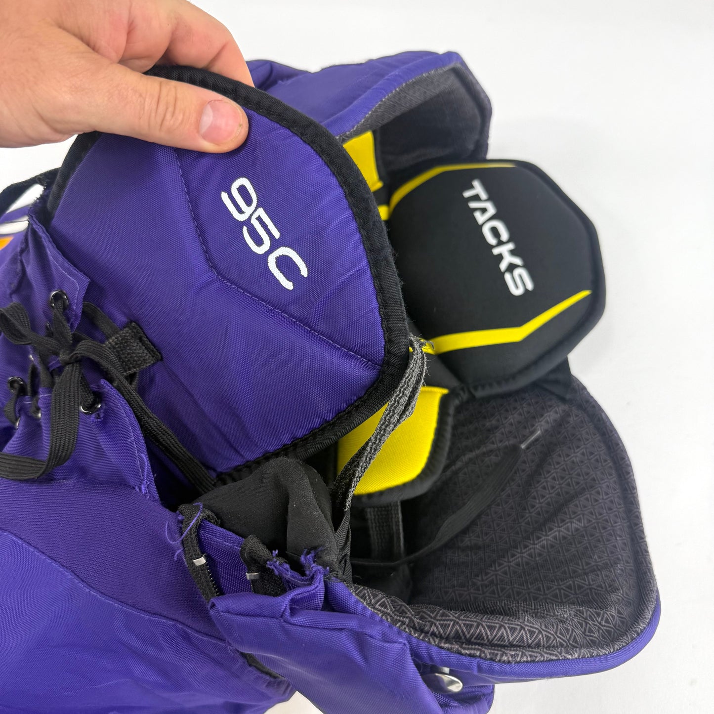 Used Purple/Yellow CCM Tacks 95C Pants | Small | E537