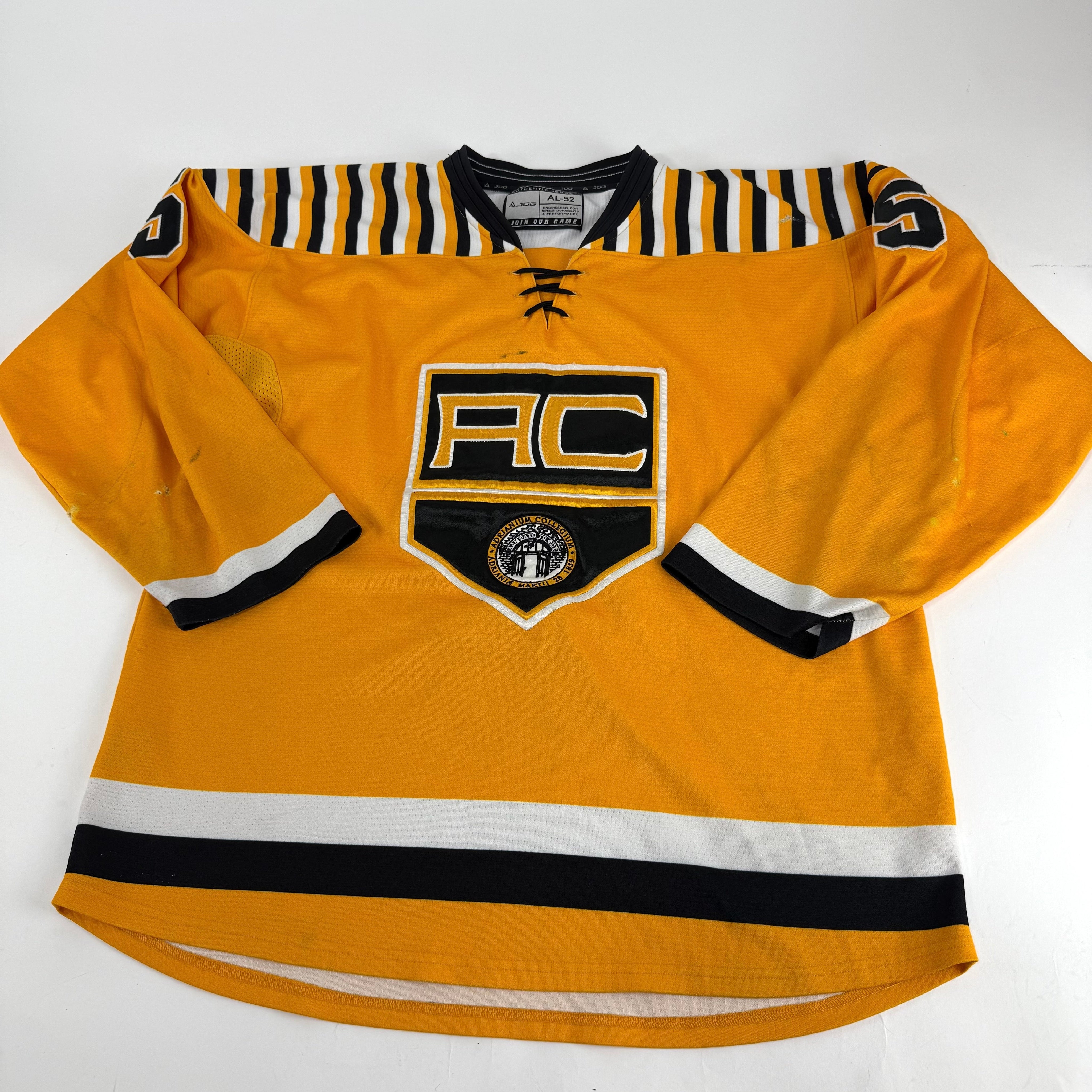 Yellow JOG Adrian College Game Jersey | Size 52 | Dell #5 - Top Flight Hockey