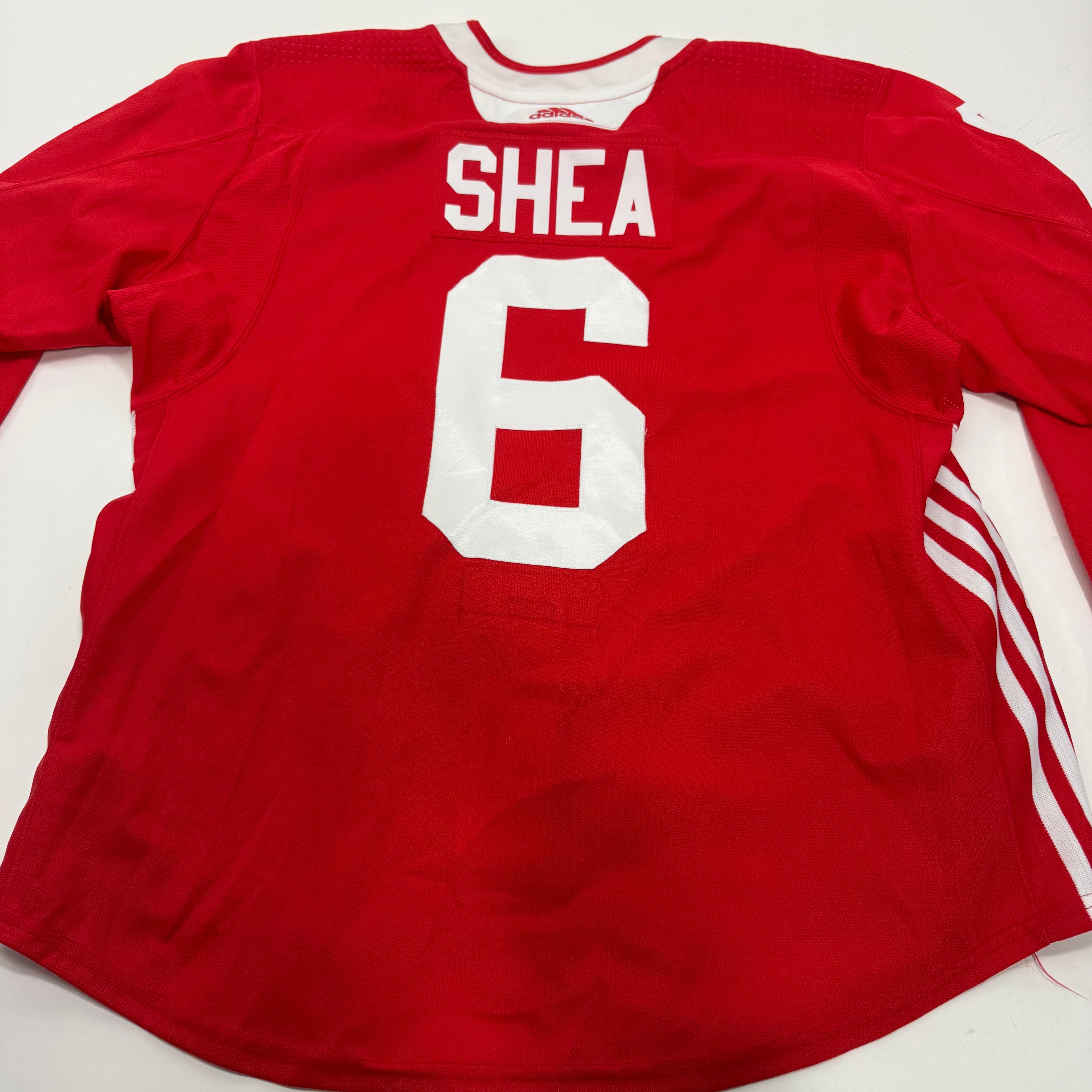 Used Red Chicago Blackhawks Adidas MIC Practice Jersey | Size 56 | Shea #6 - Top Flight Hockey