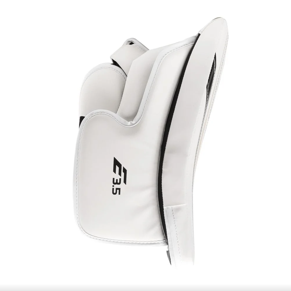 New CCM White E Flex 3.5 Goalie Blocker | Full Right | Junior | #888600394701 - Top Flight Hockey