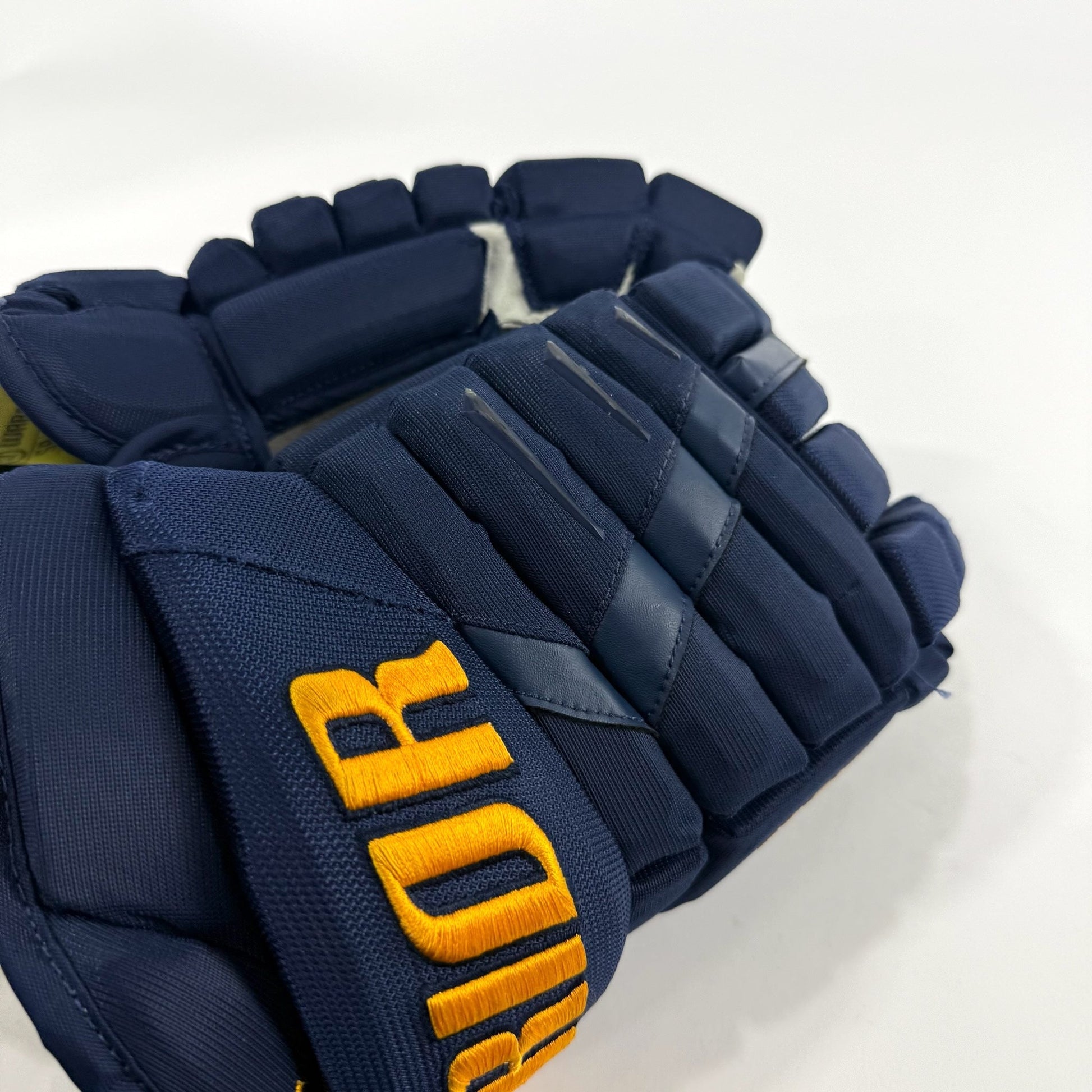 Used Navy STL Blues Alpha DX Pro Gloves | 14" | Weber | D168 - Top Flight Hockey