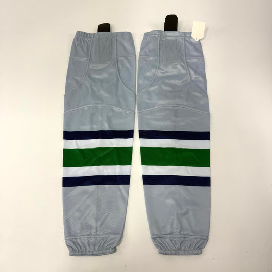 New Grey/Navy/Green Stripe Socks With Velcro | Junior | BH590