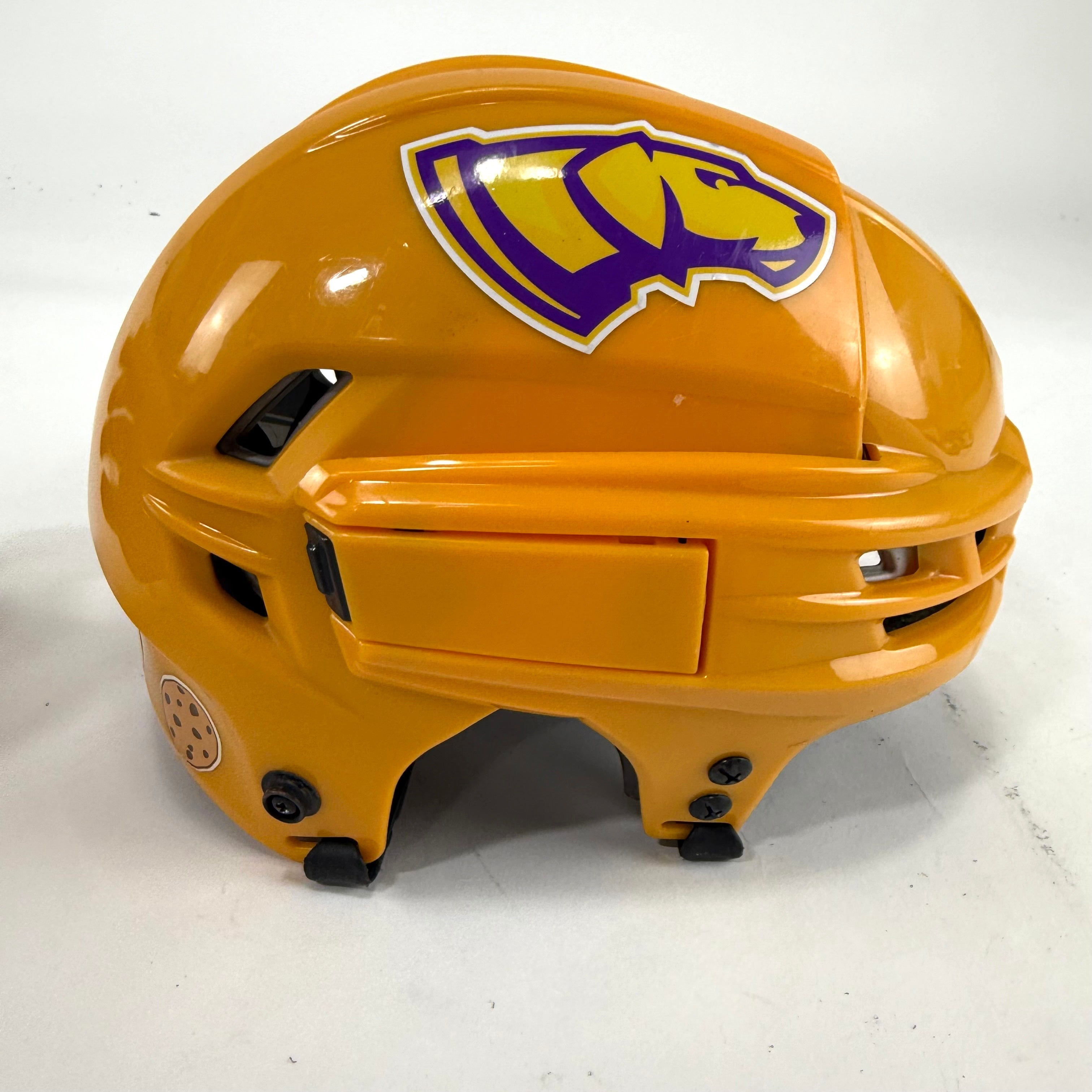Used Sunflower Yellow CCM Tacks 910 Helmet | Small | E504