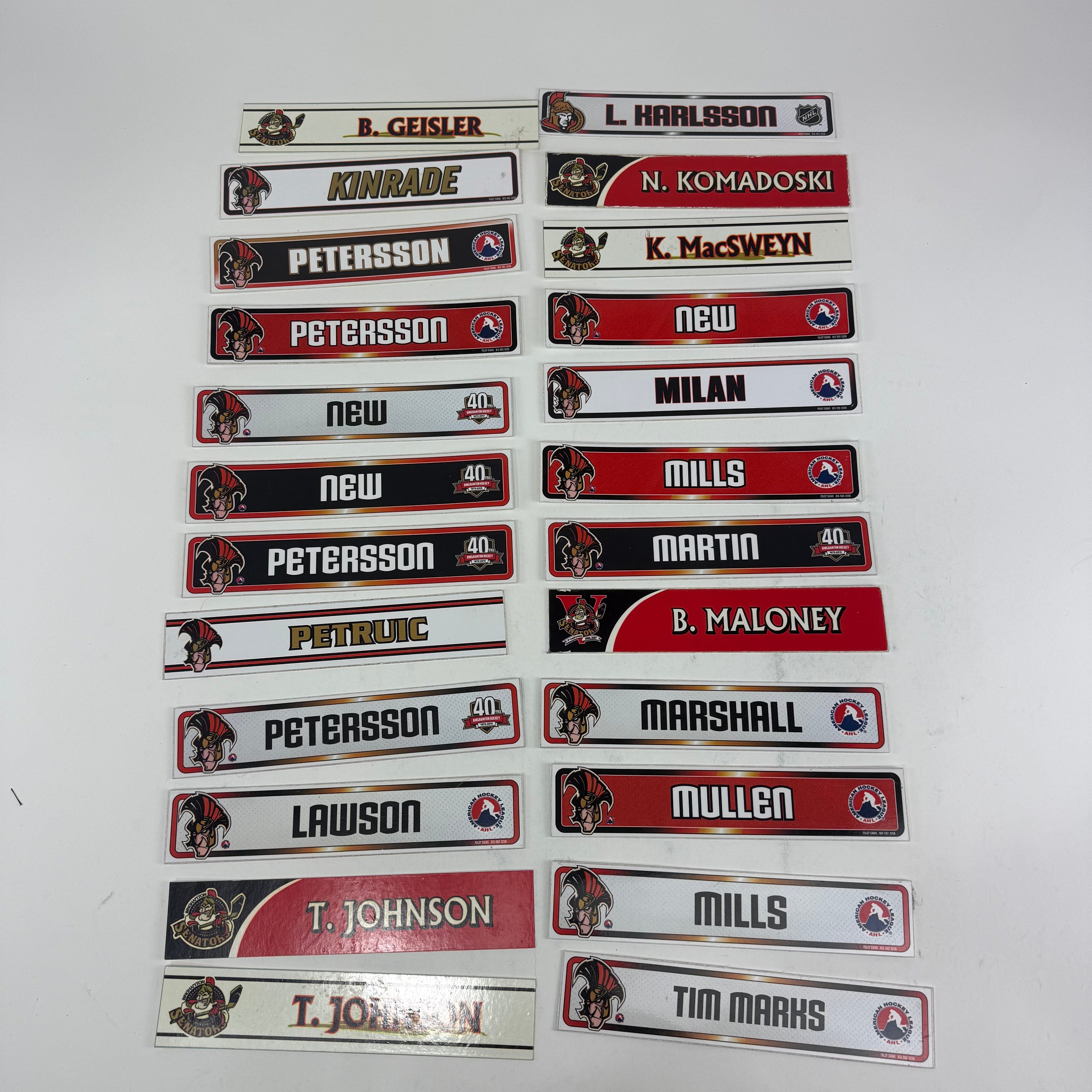 Binghamton Senators AHL Locker Room Nameplates - Top Flight Hockey