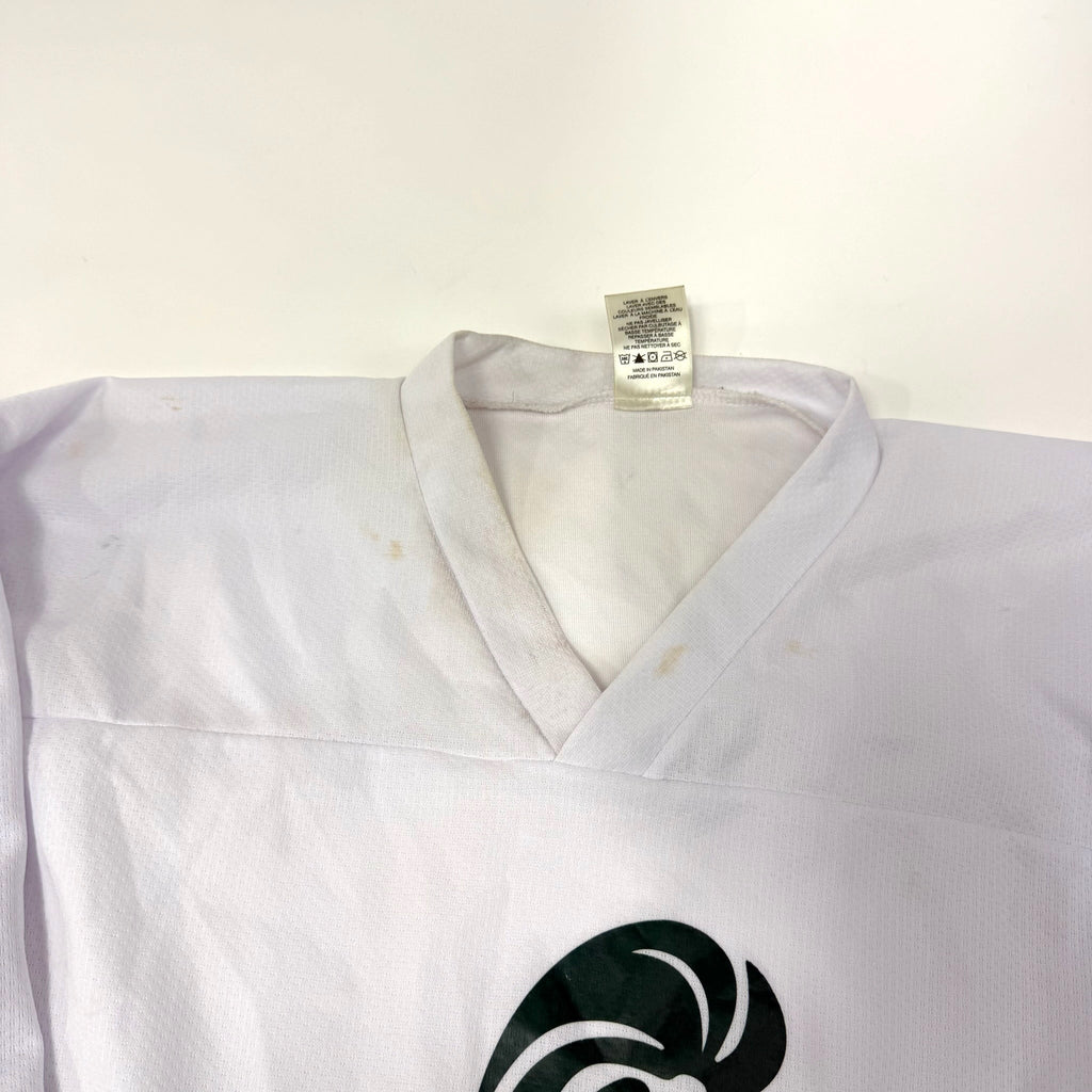 Used White Spartans Practice Jersey | Medium | AB168 - Top Flight Hockey