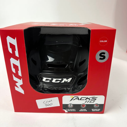 Brand New Black CCM Tacks 110 Helmet In Box - Small