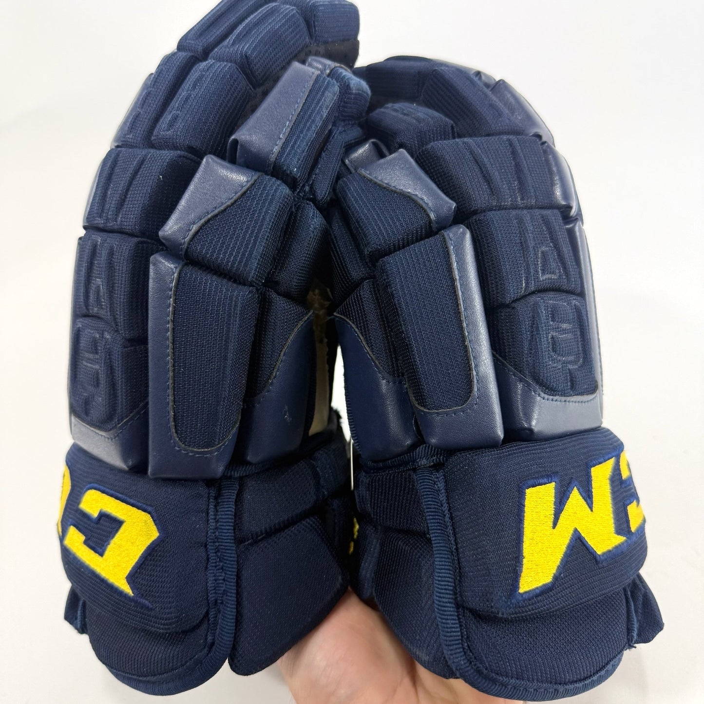 Used Navy STL Blues CCM HGCL Gloves | 14" | D111
