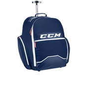 New White/Navy CCM 390 Wheeled Player Core Carry Bag | #191520294502 - Top Flight Hockey