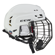 New White Senior Medium CCM Tacks 310 Helmet Cage Combo - Top Flight Hockey