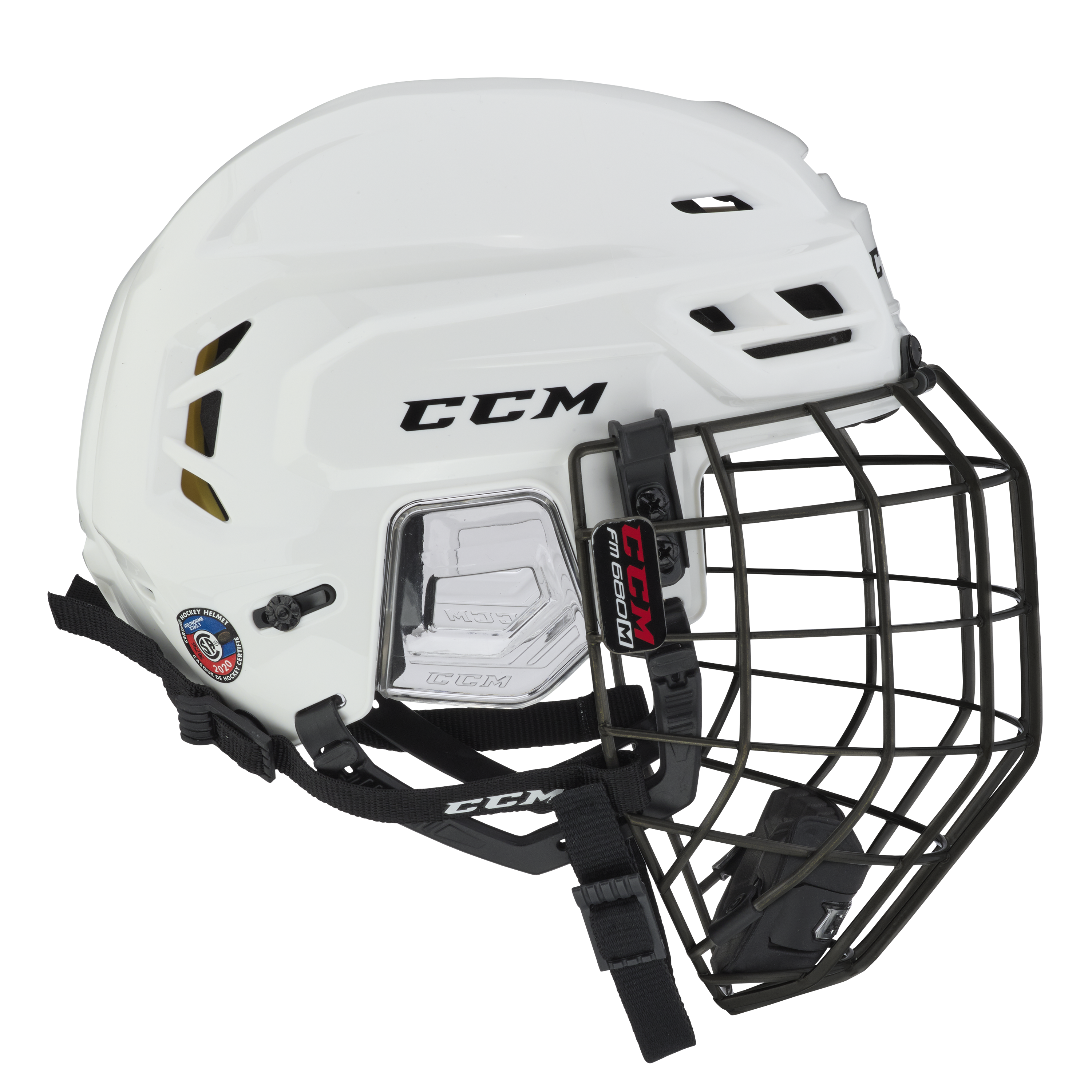 New White Senior Medium CCM Tacks 310 Helmet Cage Combo - Top Flight Hockey