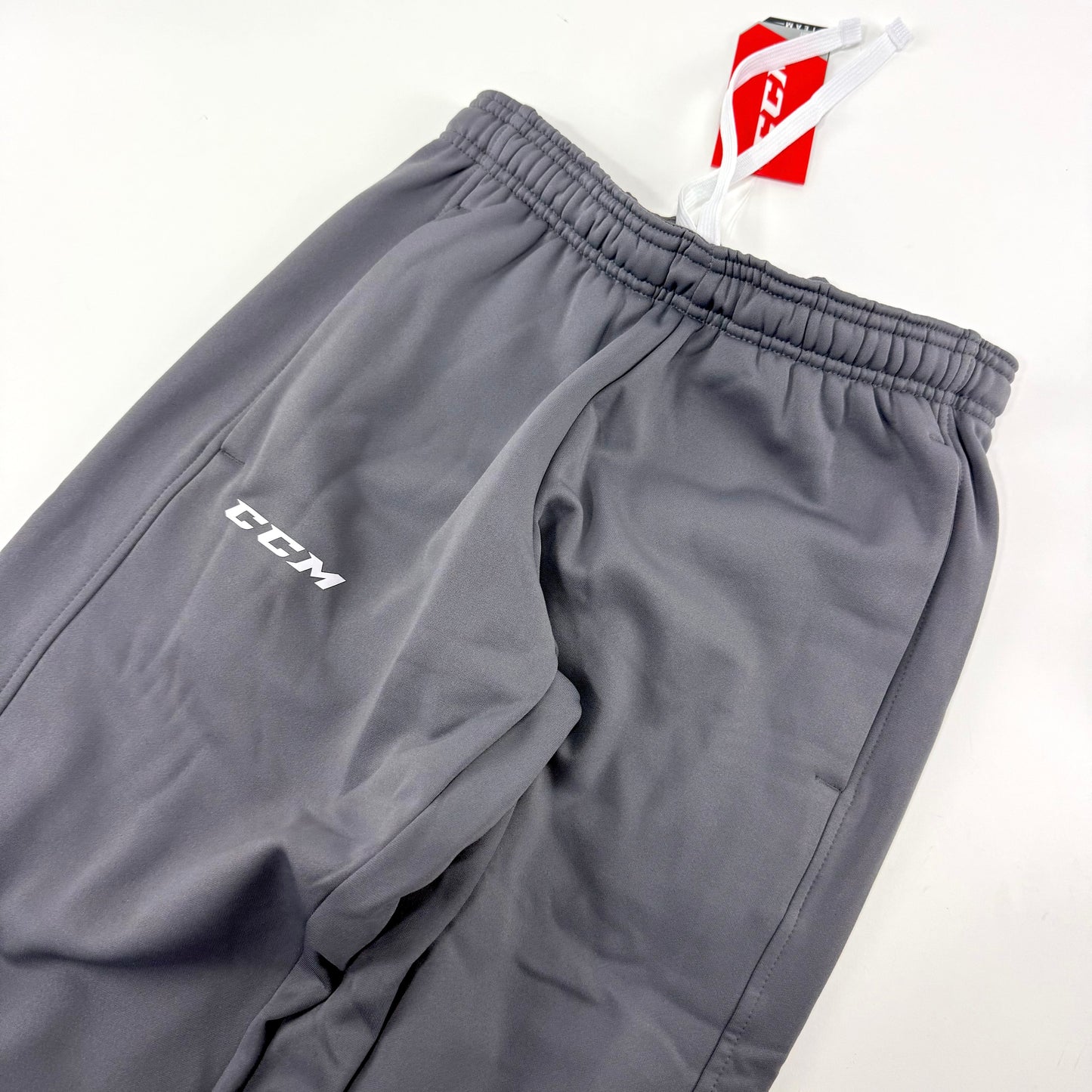 New Dark Grey CCM Mens Team Training Cuffed Pant | Senior S | #888600283784