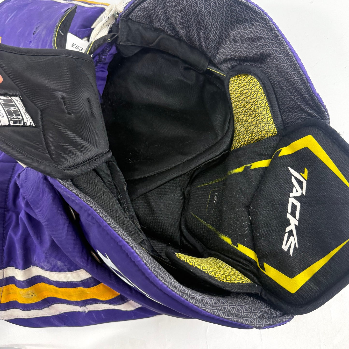 Used Purple/Yellow CCM Tacks 65C Pants | Small | E532