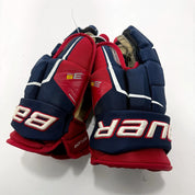 Used Navy/Red/White Bauer Supreme 3S Pro Gloves | 14" | A4 - Top Flight Hockey