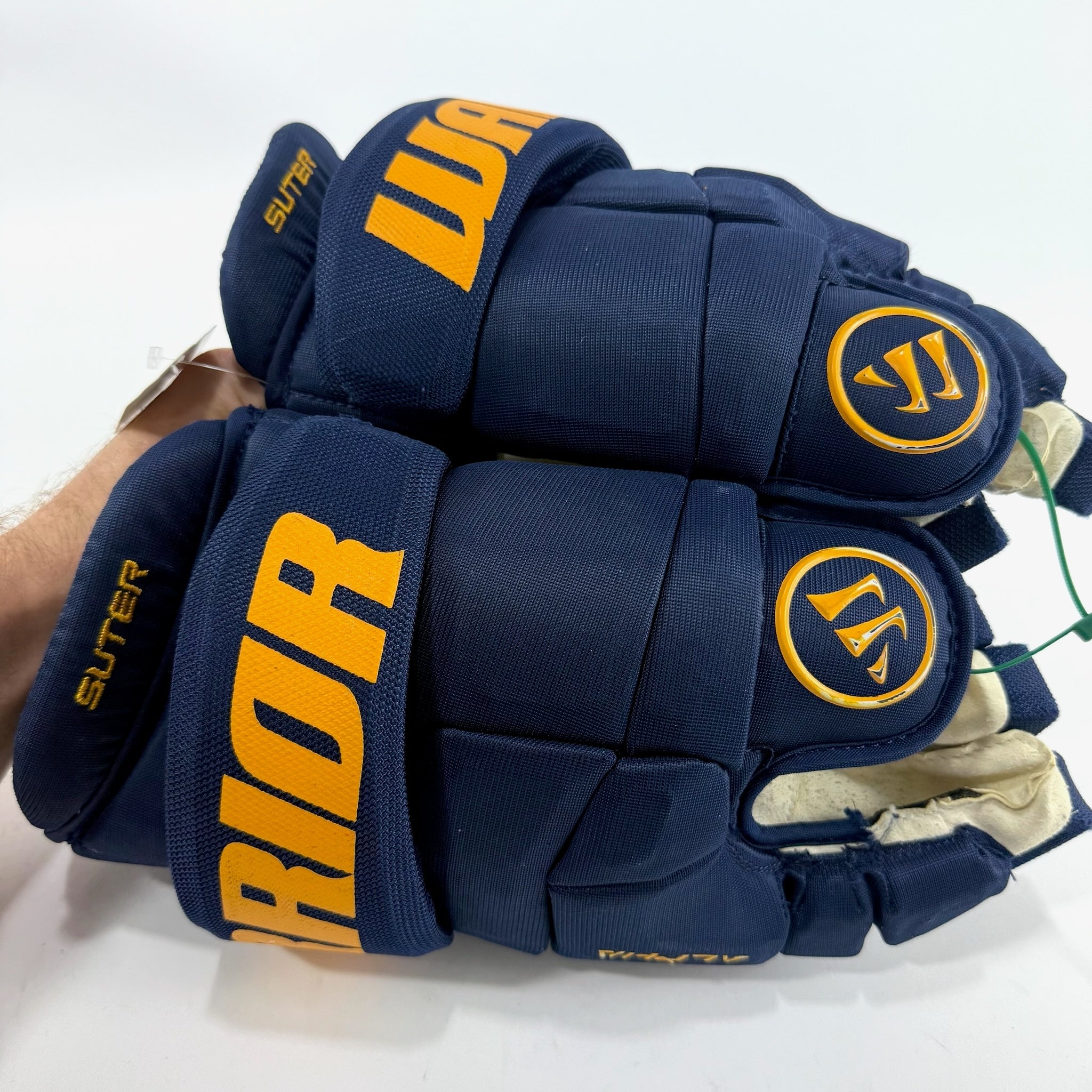 Used Navy STL Blues Warrior Alpha DX Pro Gloves | 14" | Suter | D184 - Top Flight Hockey