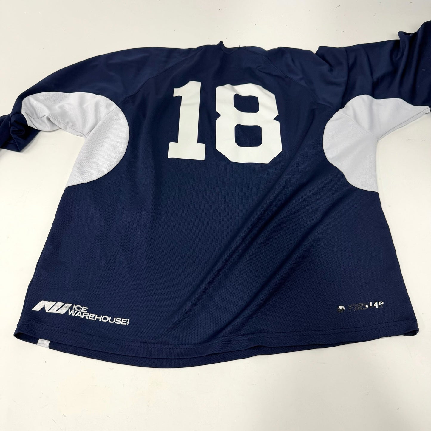 Used Navy and White First Star Illiana All Stars Hockey Jersey | Senior XL | AB502
