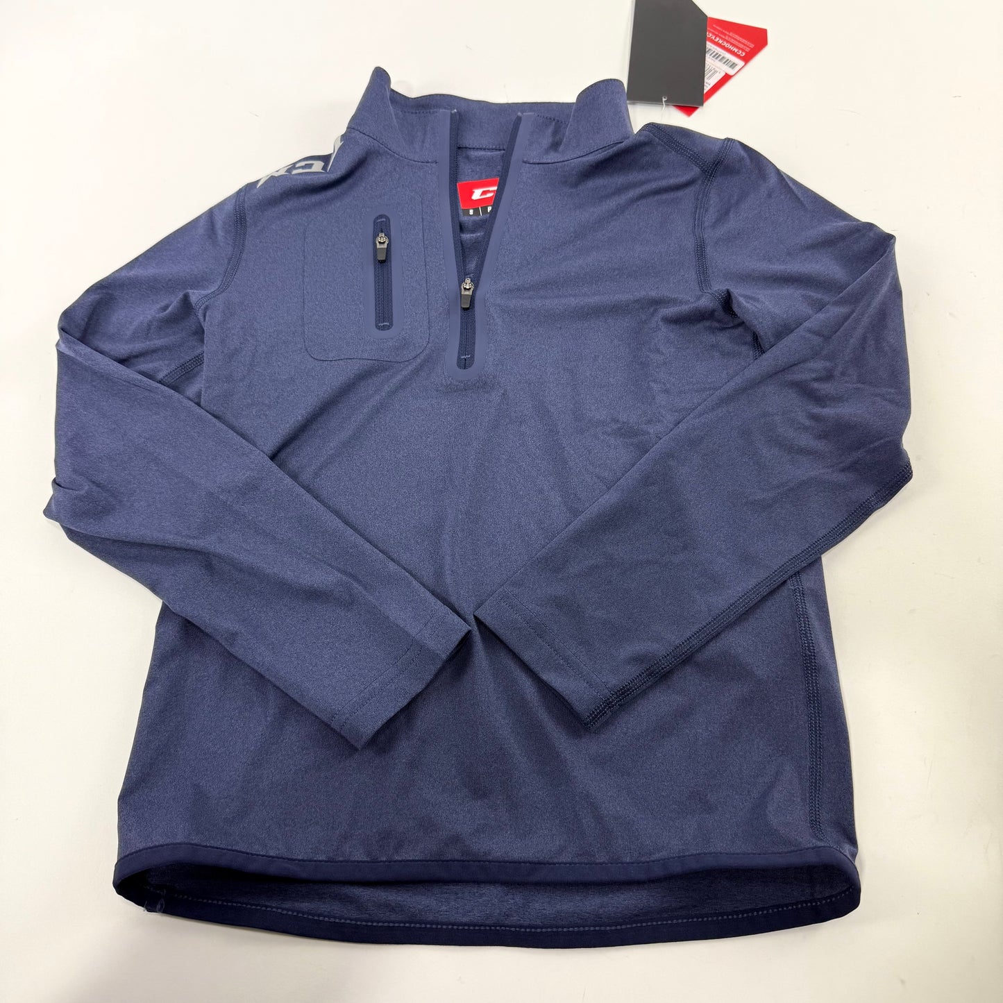 New Navy CCM Youth Premium 1/2 Zip Long Sleeve Shirt | Youth S | #191520221881
