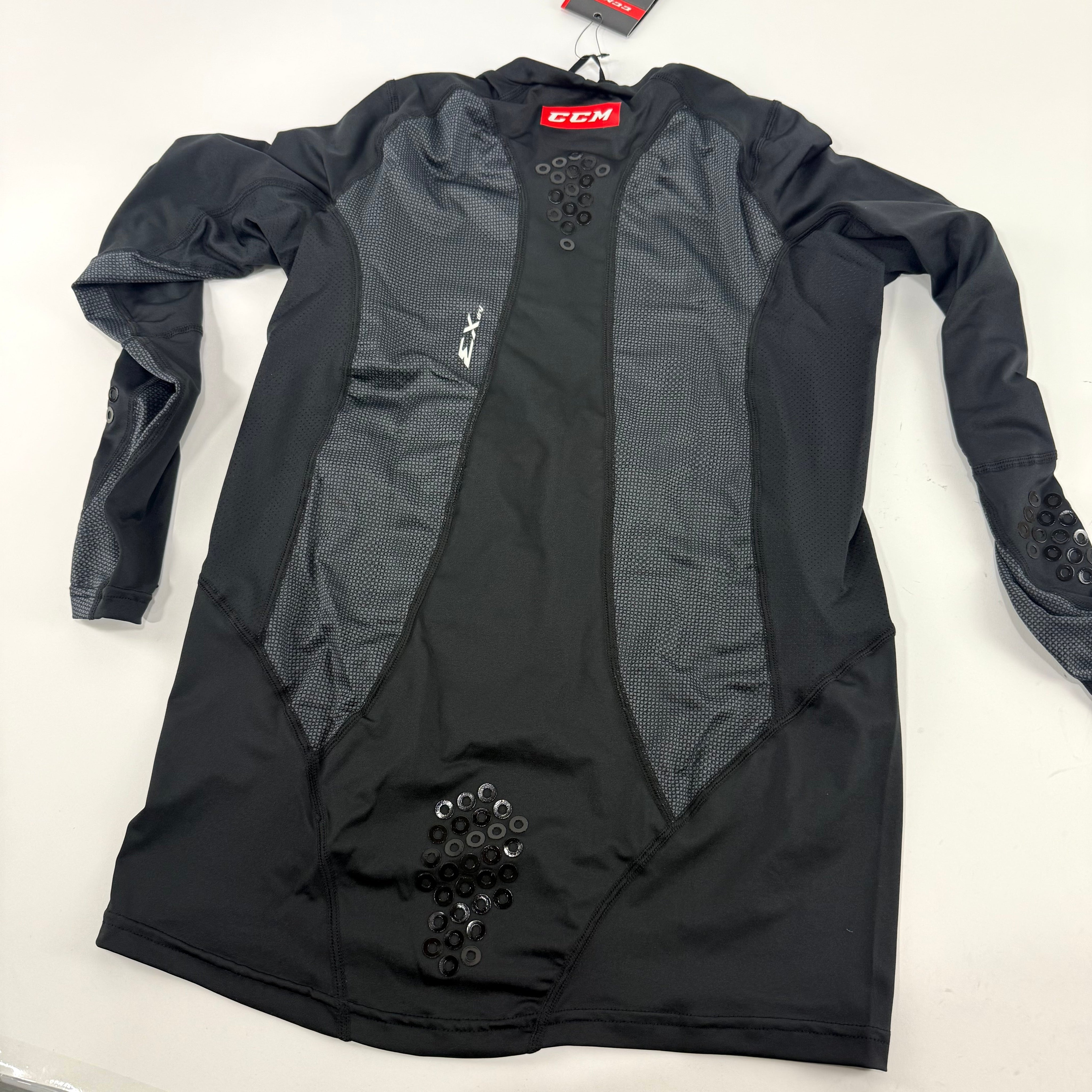 New Black CCM Compression Long Sleeve Top with Gel | Youth L | #191520511036