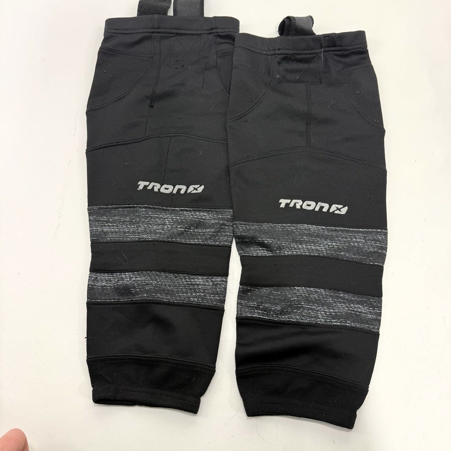 Used Black With Grey and White Stripe Practice Socks | 24" | A23
