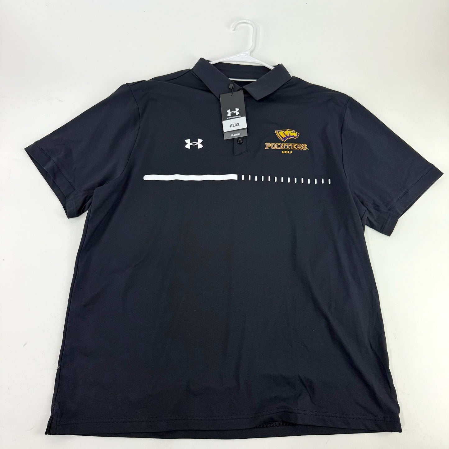 New Black Mens Under Armour UWSP Pointers Golf Polo | Senior XL | E282 - Top Flight Hockey