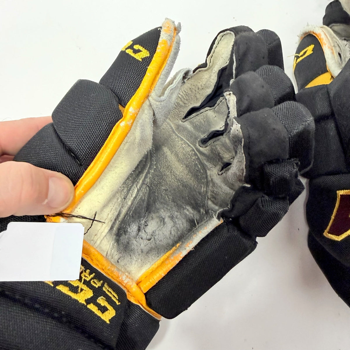Used Black and Yellow Arizona State Sun Devils CCM Tacks Pro Gloves | 14" | AB386