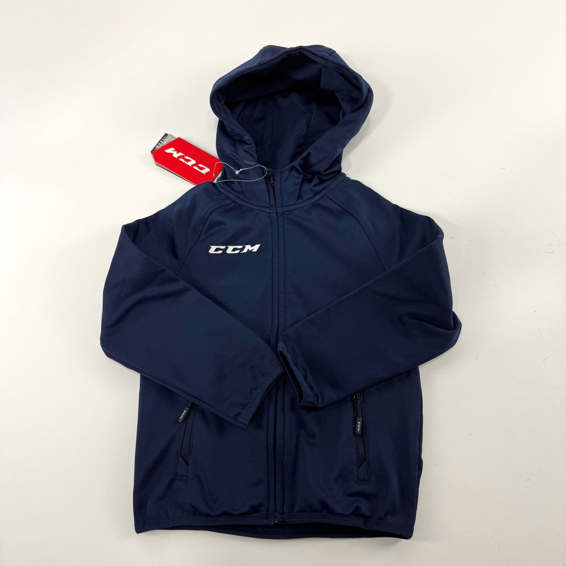 New Navy CCM Youth Full Zip Performance Hoodie | Youth XS | #888600283326 - Top Flight Hockey