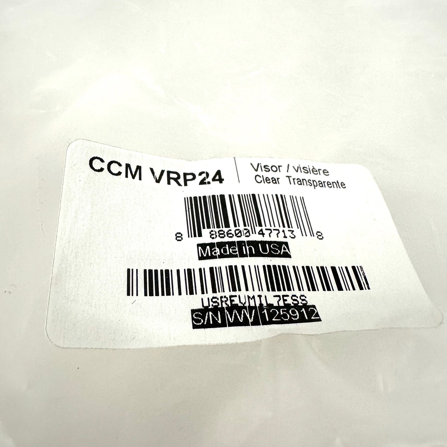 Brand New CCM VR24 Visor - New In Package - Top Flight Hockey