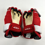 Brand New Red, Yellow, and White Calgary Flames RICHARDSON CCM HG4RR Gloves - 14"