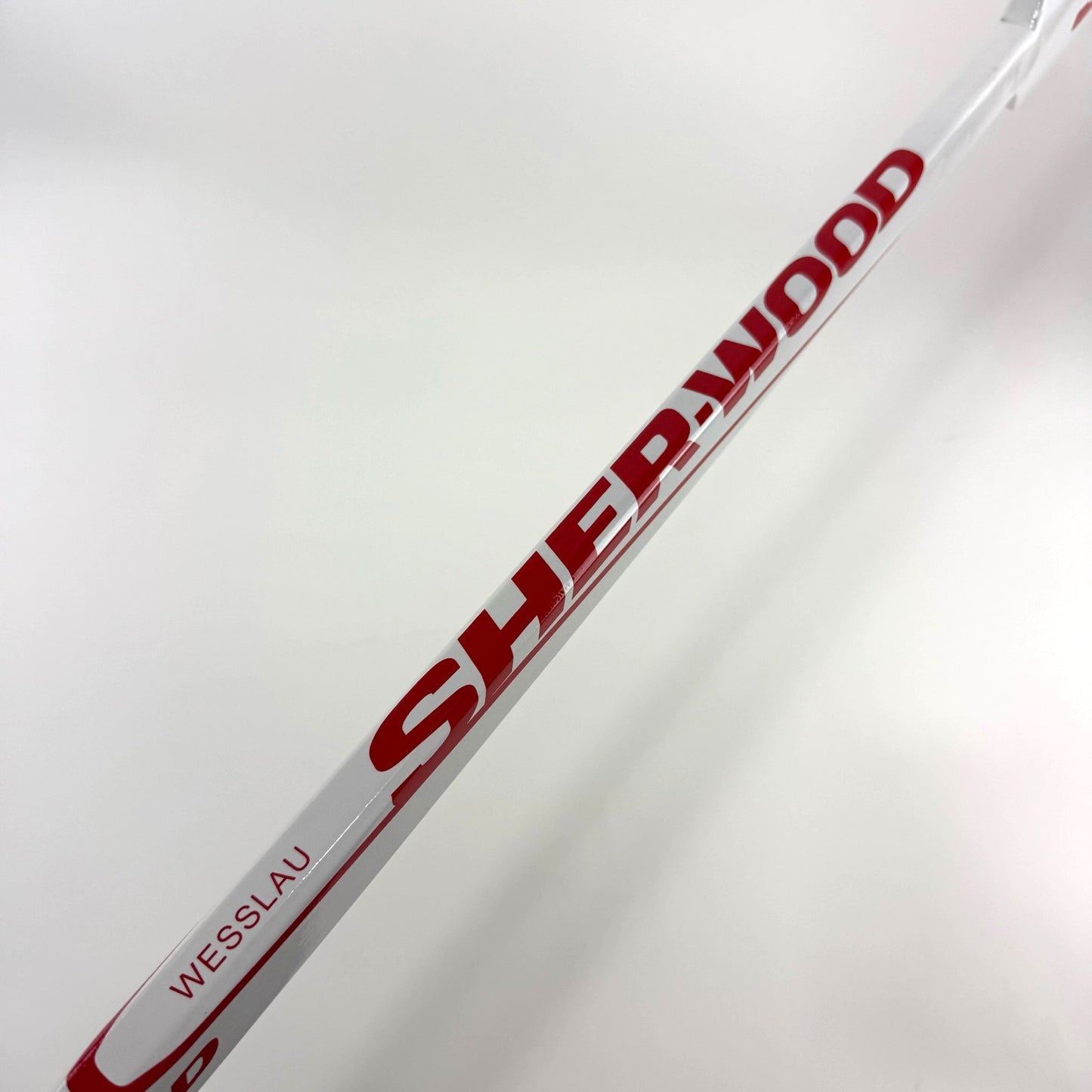 New White Wood Regular Sherwood GS350 Goalie Stick | 25" | Custom Wedge Curve | E381 - Top Flight Hockey