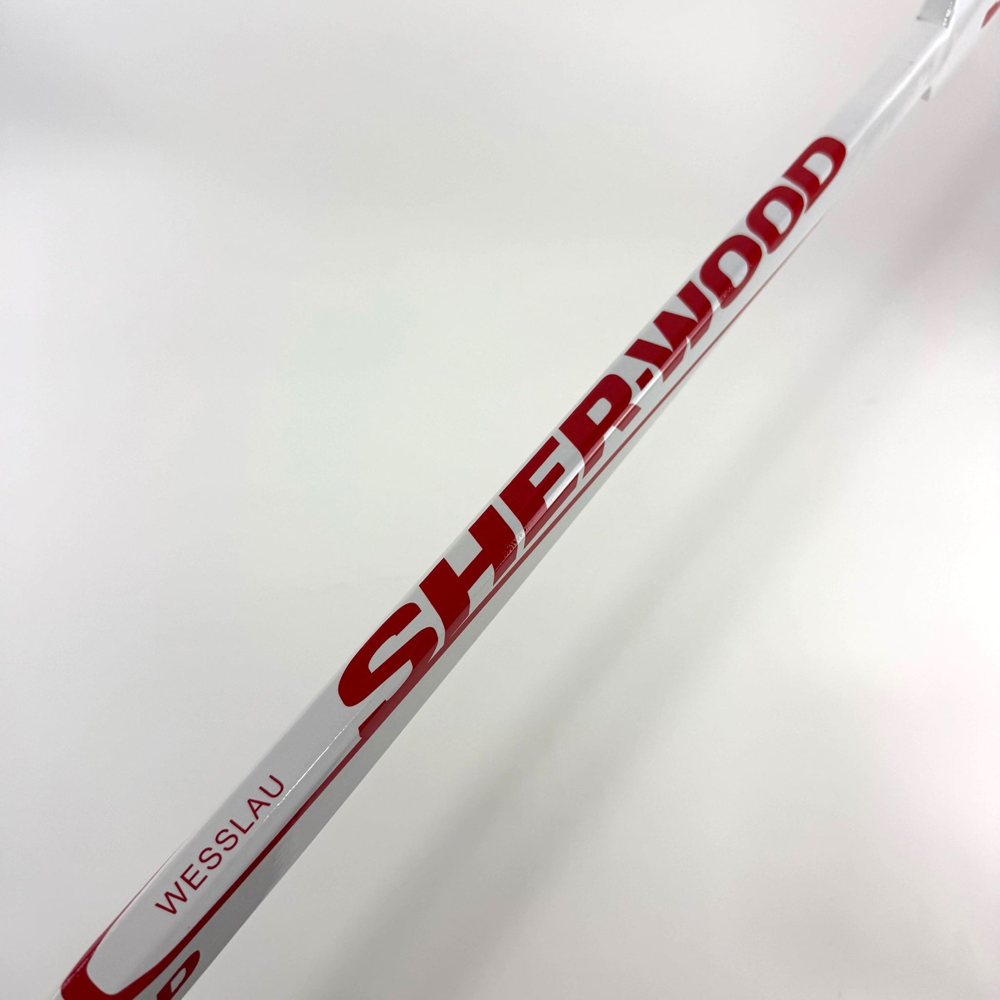 New White Wood Regular Sherwood GS350 Goalie Stick | 25" | Custom Wedge Curve | E381 - Top Flight Hockey