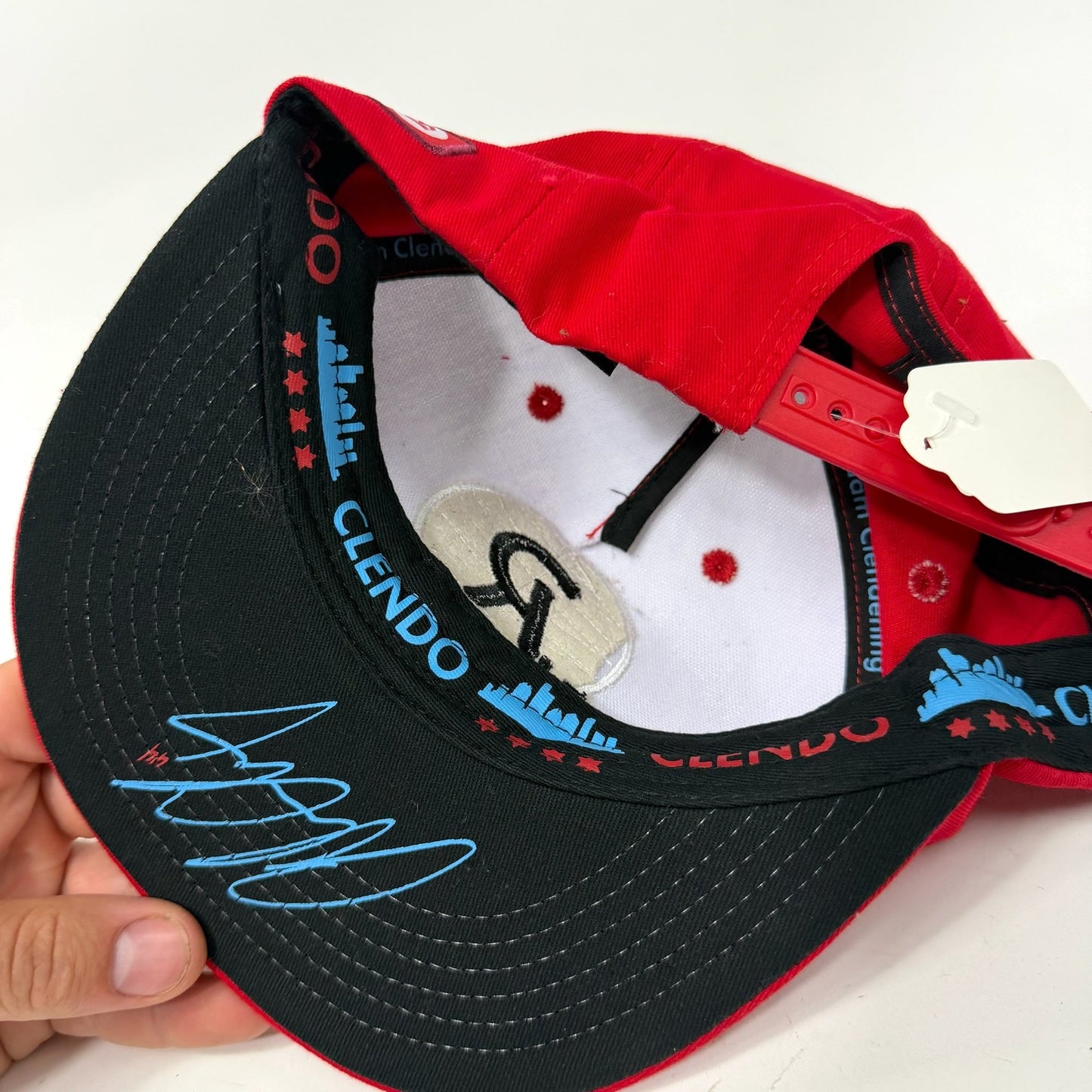 Used Red Rockford Ice hogs Trucker Hat | Adam Clendening | R105