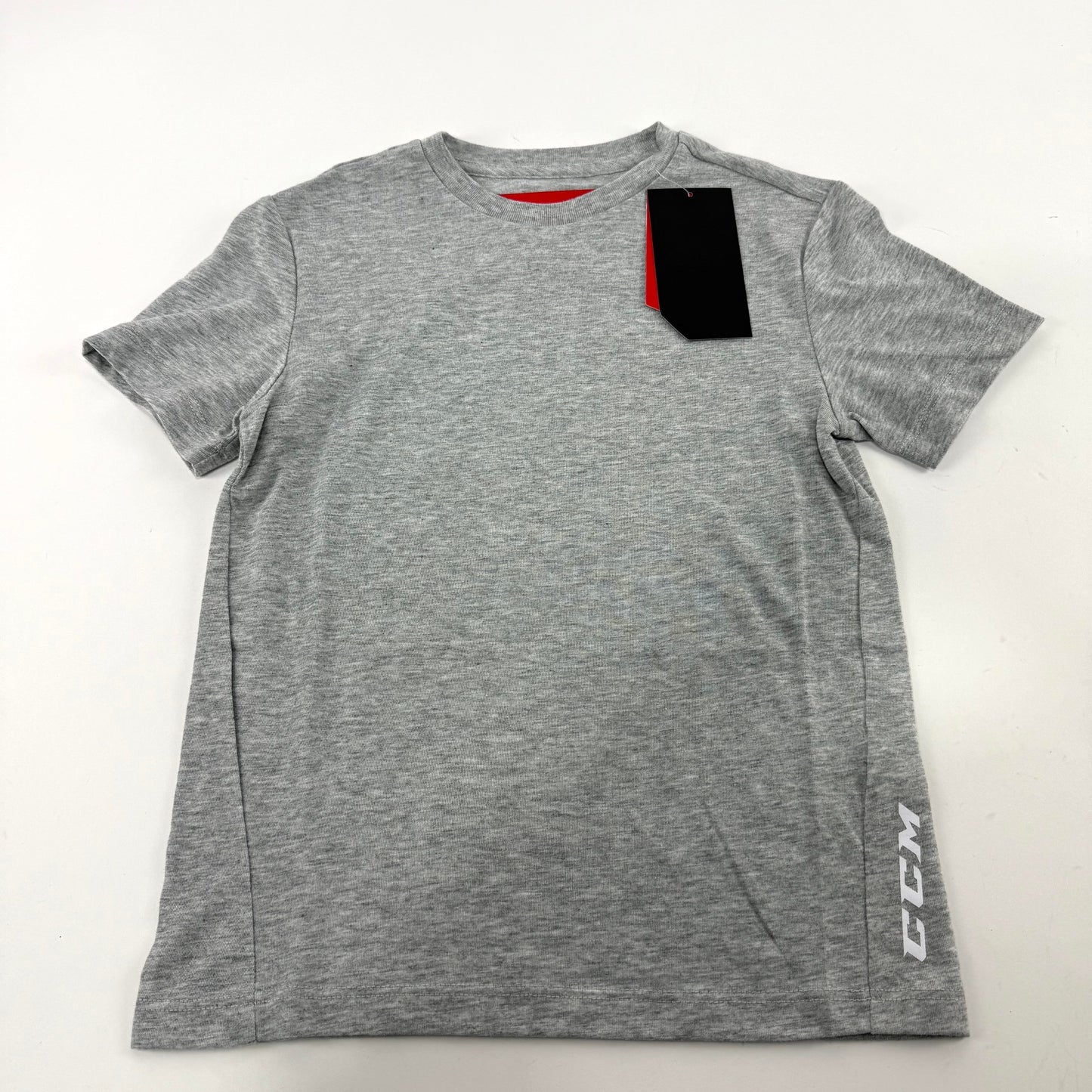 New Athletic Grey CCM Youth Premium Short Sleeve Shirt | Youth S | #191520399276