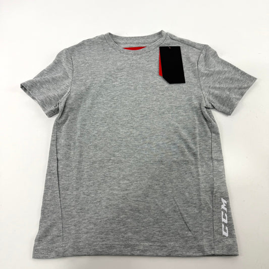 New Athletic Grey CCM Youth Premium Short Sleeve Shirt | Youth S | #191520399276